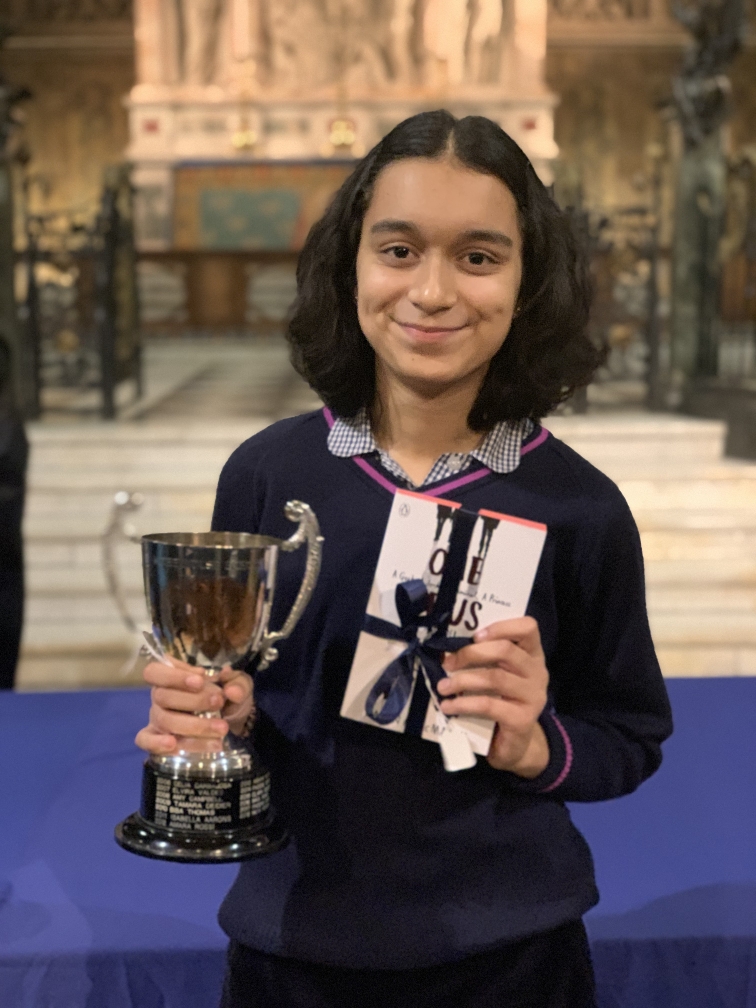 Sarah with her junior drama cup