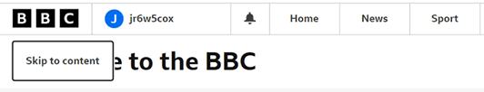 BBC Site Skip To Content Button