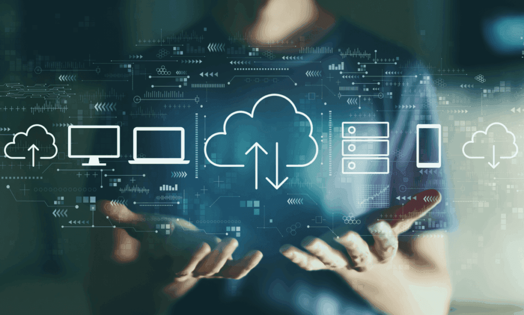 cloud computing and mobile device symbols
