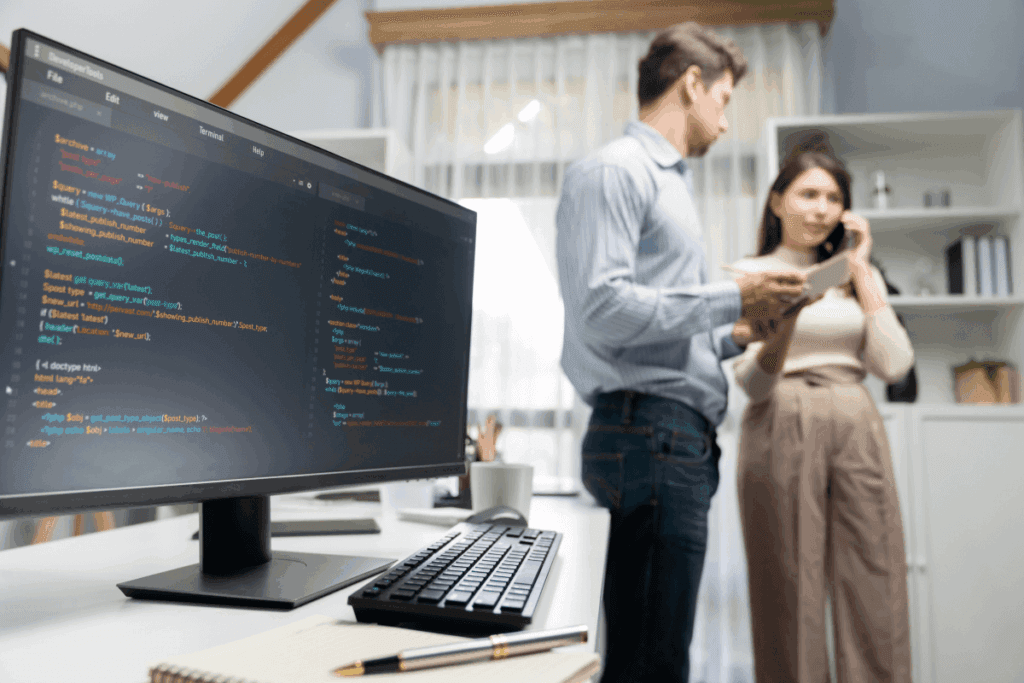 Colleagues Writing Code