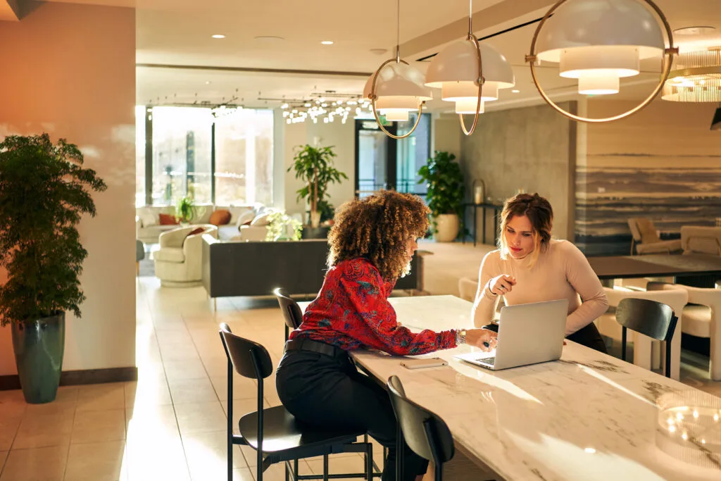 photo of colleagues working in an office